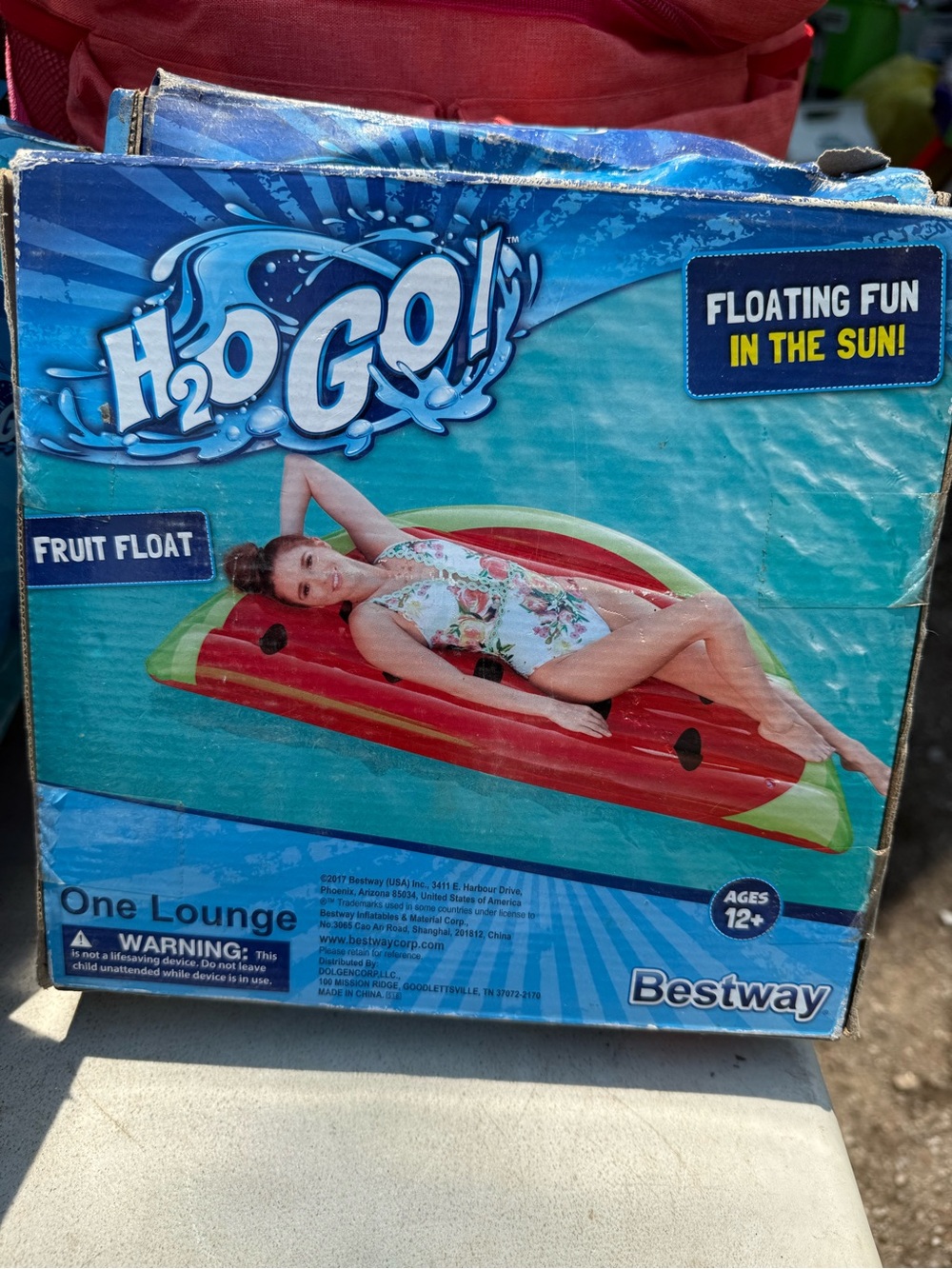 H2O GO! Red & Green Watermelon Kids Inflatable Lounge